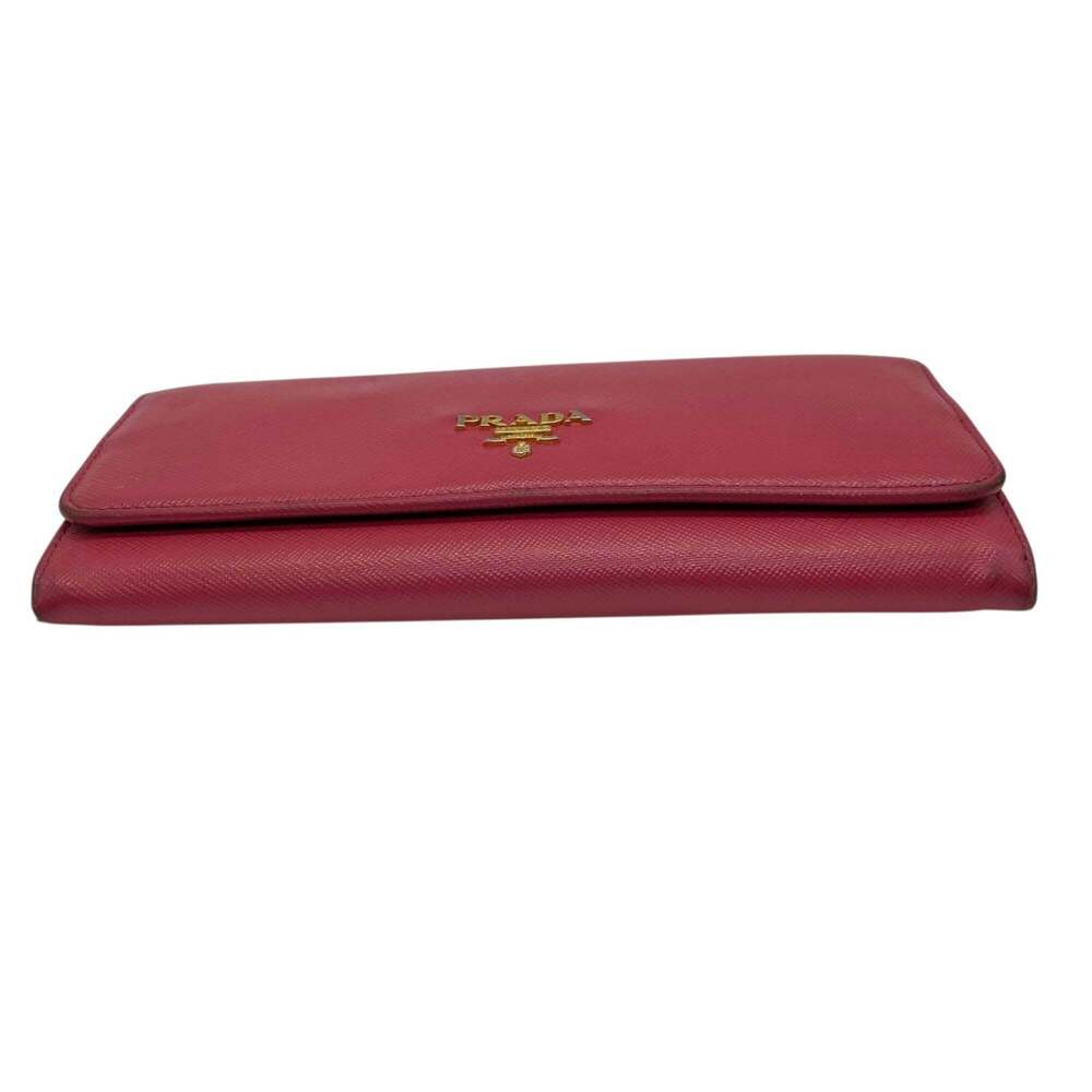 PRADA Prada Long Wallet, Saffiano Leather, Flap, Pink, Two-Tone, Gold Hardwar... - Picture 7 of 16